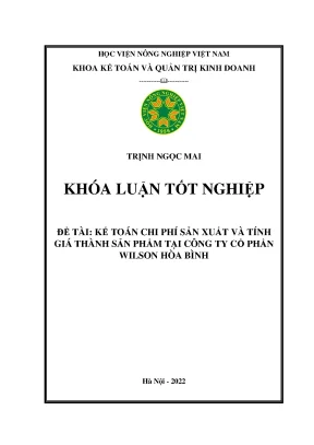 Kế toán chi phí sản xuất và tính giá thành sản phẩm tại công ty cổ phần wilson hòa bình