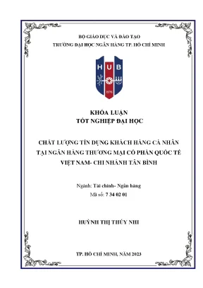 Chất lượng tín dụng khách hàng cá nhân tại ngân hàng tmcp quốc tế việt nam chi nhánh tân bình