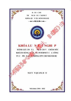Đánh giá chất lượng dịch vụ chăm sóc khách hàng sử dụng internet của công ty cổ phần viễn thông fpt chi nhánh huế