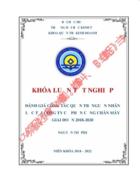Đánh giá công tác quản trị nguồn nhân lực tại công ty cổ phần cảng chân mây giai đoạn 2018 2020