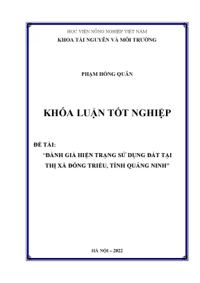 Đánh giá hiện trạng sử dụng đất tại thị xã đông triều tỉnh quảng ninh
