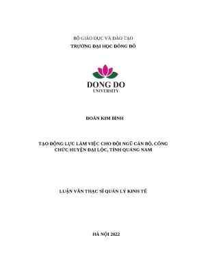 Luận văn thạc sỹ tạo động lực làm việc cho đội ngũ cán bộ công chức huyện đại lộc tỉnh quảng nam