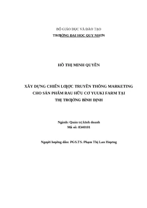 0027 xây dựng chiến lược truyền thông marketing cho sản phẩm rau hữu cơ yuuki farm tại thị trường bình định luận văn tốt nghiệp