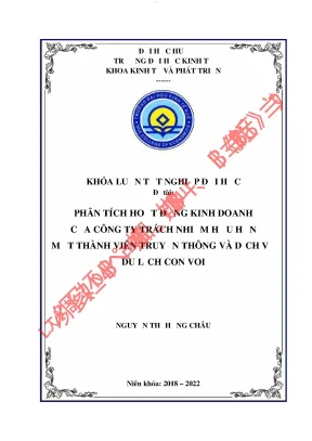 Phân tích hoạt động kinh doanh của công ty tnhh mtv truyền thông và dịch vụ du lịch con voi