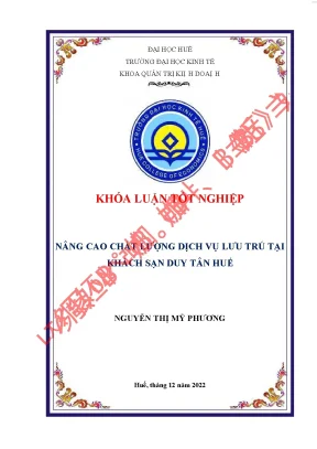 Nâng cao chất lượng dịch vụ chăm sóc khách hàng tại khách sạn duy tân huế