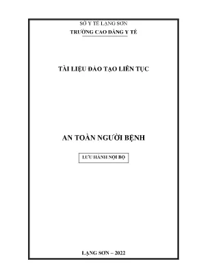 An toàn người bệnh tài liệu đào tạo an toàn người bệnh trường cao đẳng y tế