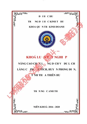 Nâng cao chất lượng dịch vụ du lịch làng cổ phước tích huyện phong điền tỉnh thừa thiên huế