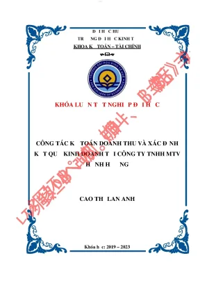 Công tác kế toán doanh thu và xác định kết quả kinh doanh tại công ty tnhh mtv hạnh hường