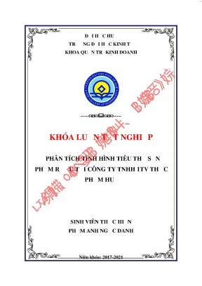 Phân tích tình hình tiêu thụ sản phẩm rượu tại công ty tnhh 1tv thực phẩm huế