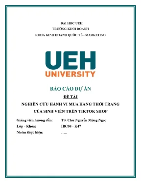 Hành vi hành vi mua hàng thời trang của sinh viên trên tiktok shop