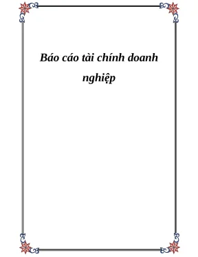 Luận văn đề tài phân tích báo cáo tài chính doanh nghiệp