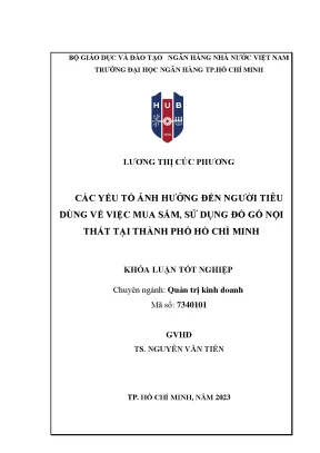 Các yếu tố ảnh hưởng đến người tiêu dùng về việc mua sắm sử dụng đồ gỗ nội thất tại tp hcm