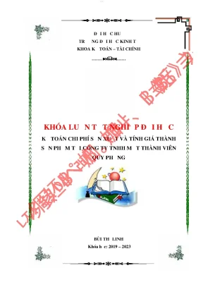 Kế toán chi phí sản xuất và tính giá thành sản phẩm xây lắp tại công ty tnhh mtv quy phụng
