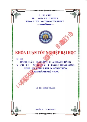 Đánh giá sự hài lòng của khách hàng về chất lượng dịch vụ tại ngân hàng nông nghiệp và phát triển nông thôn chi nhánh phú vang