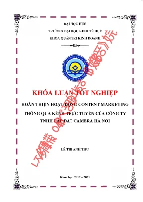 Hoàn thiện hoạt động content marketing thông qua kênh trực tuyến của công ty tnhh lắp đặt camera hà nội