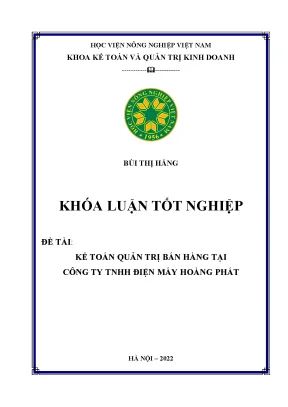 Kế toán quản trị bán hàng tại công ty trách nhiệm hữu hạn điện máy hoàng phát