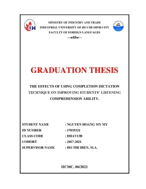 The effects of using completion dictation technique on improving students listening comprehension ability graduation thesis faculty of foreign languages