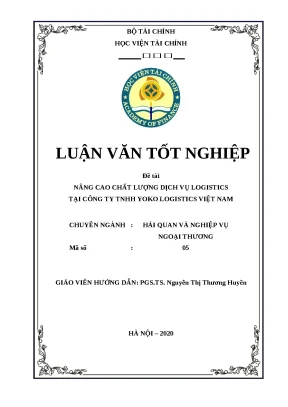 Luận văn tốt nghiệp nâng cao chất lượng dịch vụ logistics tại công ty tnhh yoko logistics việt nam