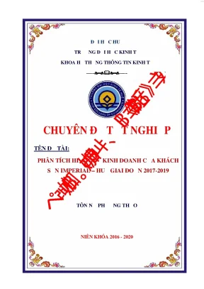 Phân tích hiệu quả kinh doanh của khách sạn imperial giai đoạn 2017 2019