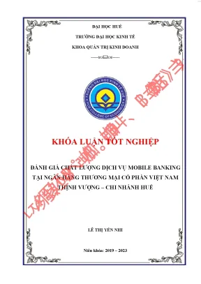 Đánh giá chất lượng dịch vụ mobile banking tại ngân hàng tmcp việt nam thịnh vượng chi nhánh huế