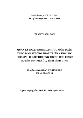 0474 quản lý hoạt động dạy học môn toán theo định hướng phát triển năng lực học sinh ở các trường trung học cơ sở huyện tuy phước tỉnh bình định luận văn t