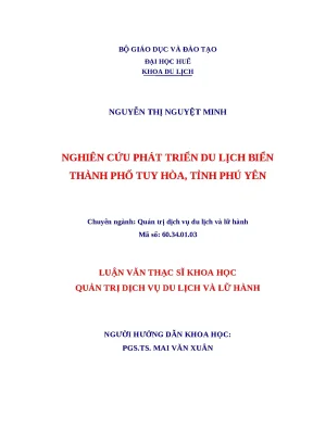 Luận văn nghiên cứu phát triển du lịch tuy hòa phú yên