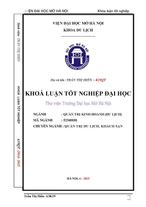 Đề xuất một số giải pháp thực hành nguyên tắc phát triển du lịch có trách nhiệm tại nhà hàng el patio khách sạn melia hanoi