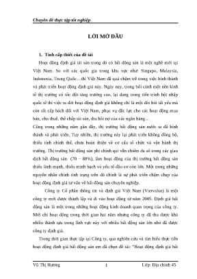 Luận văn tốt nghiệp hoạt động định giá bất động sản tại công ty cổ phần công nghệ thông tin và định giá việt nam vietvalue