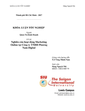 Khóa luận tốt nghiệp nghiên cứu hoạt động marketing online tại công ty tnhh phương nam digital