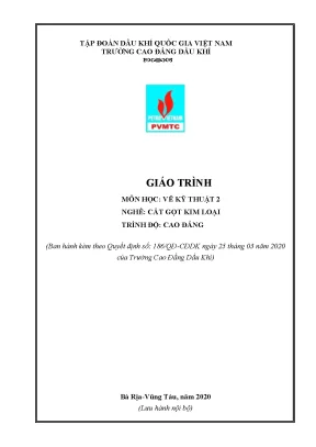 Giáo trình vẽ kỹ thuật 2 nghề cắt gọt kim loại trình độ cao đẳng