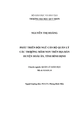 0634 phát triển đội ngũ cán bộ quản lý các trường mầm non trên địa bàn huyện hoài ân tỉnh bình định luận văn tốt nghiệp