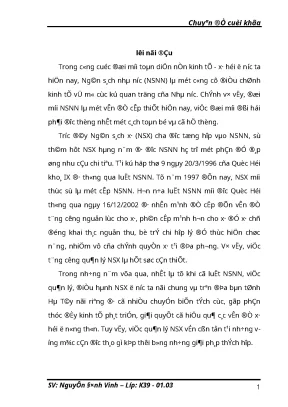 Luận văn tốt nghiệp hoàn thiện công tác quản lý ngân sách xã trên địa bàn tỉnh hà tây trong thời gian tới