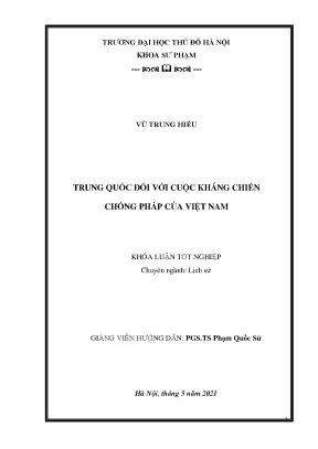 Khóa luận tốt nghiệp lịch sử trung quốc đối với cuộc kháng chiến chống pháp của việt nam
