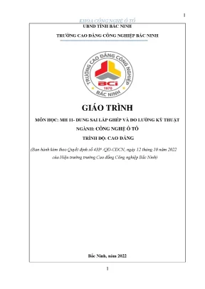 Mh 11 dung sai lắp ghép và đo lường kỹ thuật ngành công nghệ ô tô