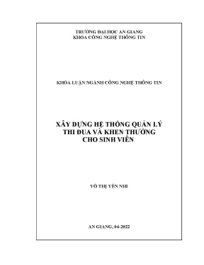 Xây dựng hệ thống quản lý thi đua và khen thưởng cho sinh viên