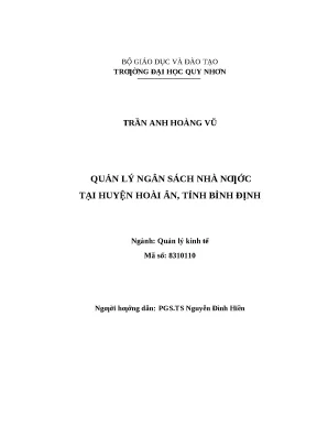 0439 quản lý ngân sách nhà nước tại huyện hoài ân tỉnh bình định luận văn tốt nghiệp