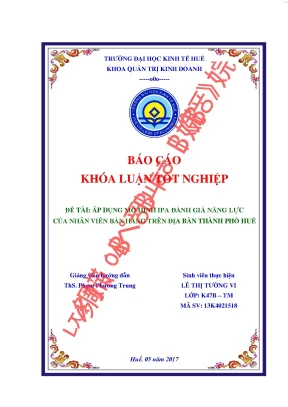 Áp dụng mô hình ipa đánh giá năng lực của nhân viên bán hàng trên địa bàn thành phố huế