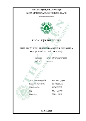 Phát triển kinh tế trên địa bàn xã trung hòa huyện chương mỹ thành phố hà nội