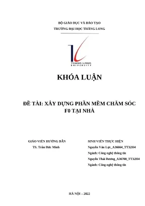 Khóa luận đề tài xây dựng phần mềm chăm sóc f0 tại nhà