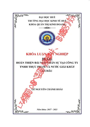 Hoàn thiện đãi ngộ nhân sự tại công ty tnhh thực phẩm và nước giải khát á châu