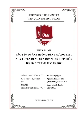Các yếu tố ảnh hưởng đến thương hiệu nhà tuyển dụng của doanh nghiệp trên địa bàn thành phố hà nội