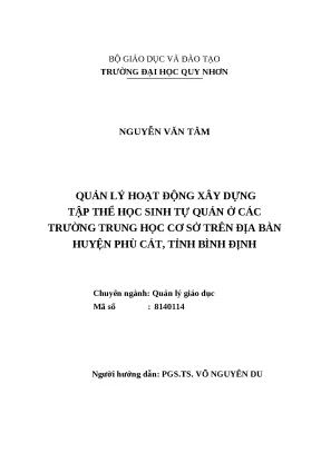 0563 quản hoạt động xây dựng tập thể học sinh tự quản ở các trường trung học cơ sở trên địa bàn huyện phù cát tỉnh bình định luận văn tốt nghiệp