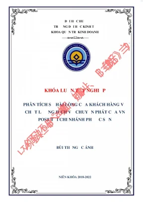 Phân tích sự hài lòng của khách hàng về chất lượng dịch vụ chuyển phát của vn post tại chi nhánh phước sơn