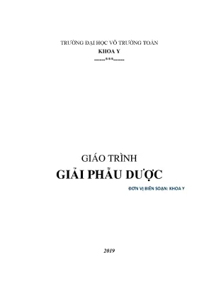 Giáo trình giải phẫu dược phần 1 trường đh võ trường toản