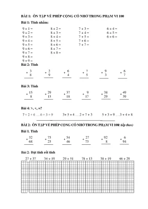 Vở bài tập toán xóa mù lớp 2