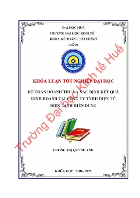Kế toán doanh thu và xác định kết quả kinh doanh tại công ty tnhh điện tử điện lạnh hiền dũng