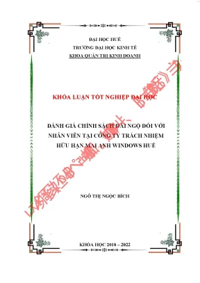Đánh giá chính sách đãi ngộ đối với nhân viên tại công ty trách nhiệm hữu hạn mai anh windows