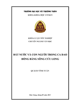Khóa luận tốt nghiệp văn học đất nước và con người trong ca dao đồng bằng sông cửu long