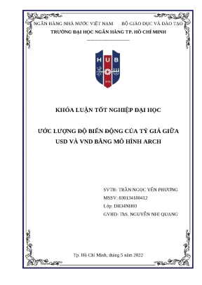 896 đo lường độ biến động của tỷ giá giữa usd và vnd bằng mô hình arch khóa luận tốt nghiệp đại học 2023
