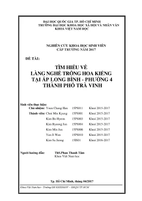 Tìm hiểu về làng nghề trồng hoa kiểng tại ấp long bình phường 4 thành phố trà vinh công trình nghiên cứu khoa học sinh viên cấp trường